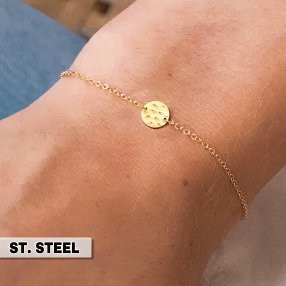 🔵𝟲𝟱%𝗢𝗙𝗙 𝗯𝘂𝗻𝗱𝗹𝗲𝘀 𝟯+🔵 NEW Tiny Coin Stainless Steel Bracelet - Picture 1 of 13